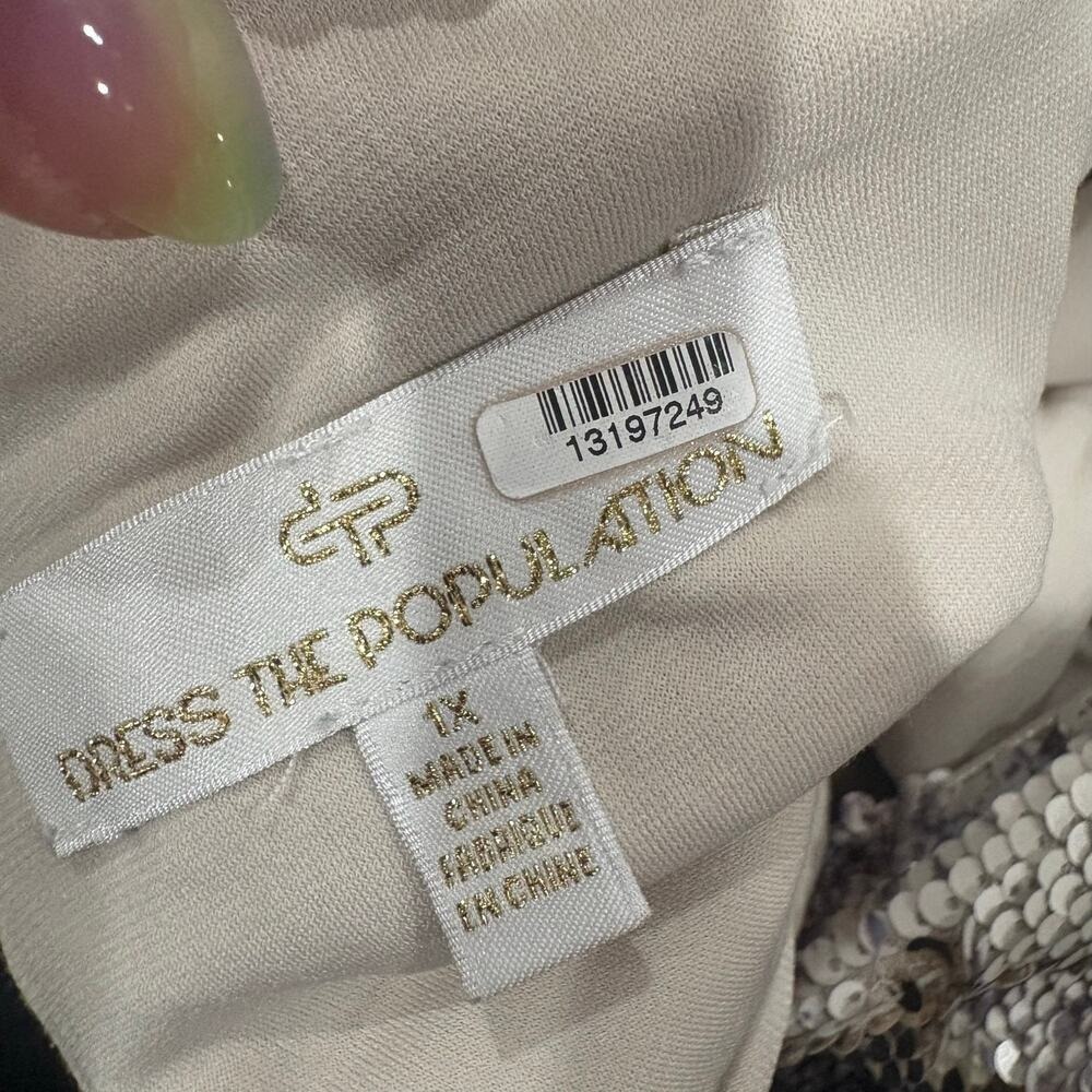Dress The Population‎ Python Sequin Emery Sheath Dress Size 1X - Picture 13 of 13